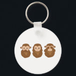 Drei kleine Affen Schlüsselanhänger<br><div class="desc">Baum kleiner Affe. Sehen Sie kein Böses,  sprechen Sie kein Böses,  hören Sie kein Böses</div>