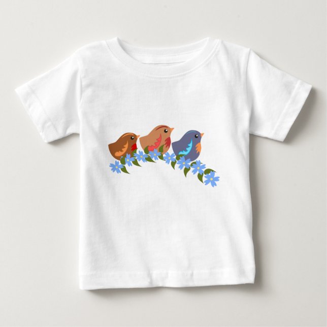 Drei kleine Babyvögel Baby T-shirt (Vorderseite)