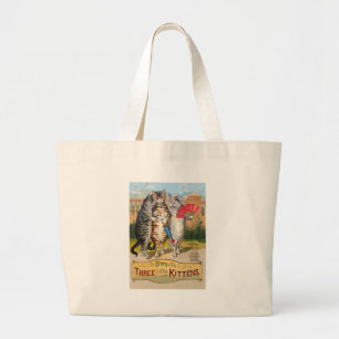 Drei kleine Kätzchen Mother Goose Illustration Jumbo Stoffbeutel
