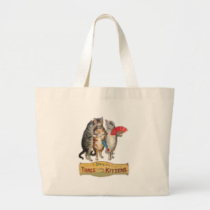 Drei kleine Kätzchen Mother Goose Illustration Jumbo Stoffbeutel