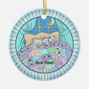 Drei kleine Katzen schlafen Keramik Ornament