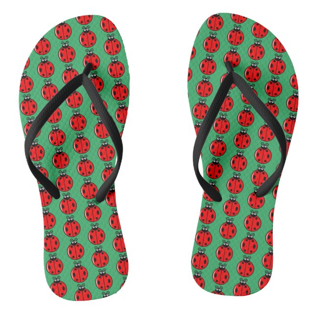 Drei kleine Ladybugs - Paar Flip Flops (Fußbett)