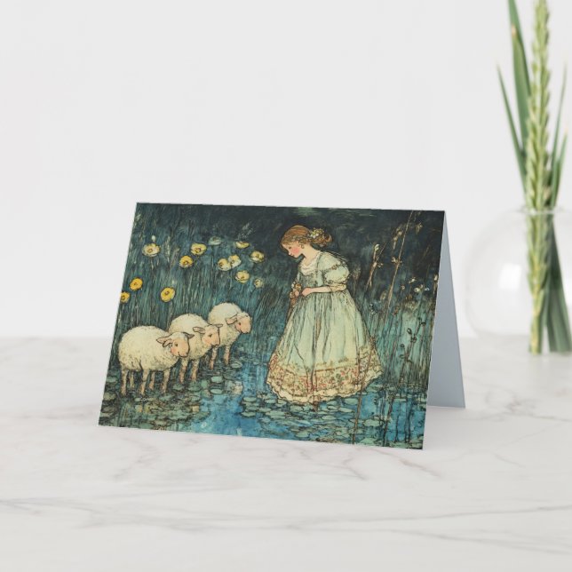 DREI KLEINE LAMBS BLANK ALL-OCCASION CARD DANKESKARTE (Vorderseite)
