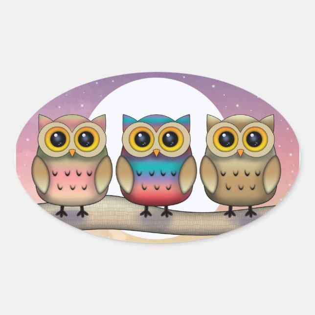 Drei kleine Owls Stickers (Vorderseite)