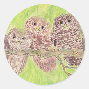 Drei kleine Schmuckschalen - Acrylmalerei. Runder Aufkleber