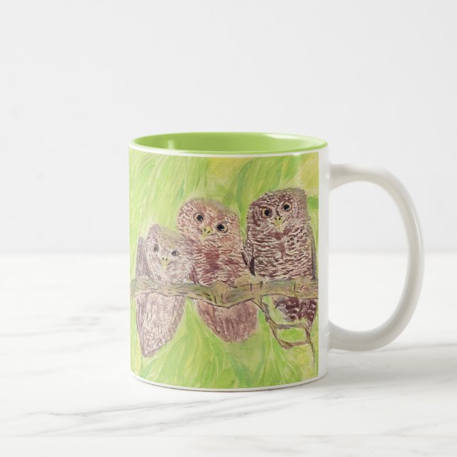 Drei kleine Schmuckschalen - Acrylmalerei. Zweifarbige Tasse (Rechts)