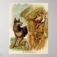 Drei kleine Schweine Big Bad Wolf, Vintage Märchen