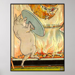 Drei kleine Schweine: Der Wolf fällt. Poster