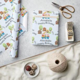 Drei kleine Schweine farbenfrohe Folk & Fairy Tale Geschenkpapier