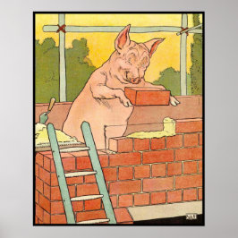 Drei kleine Schweine: Steine zum Bau eines Hauses Poster