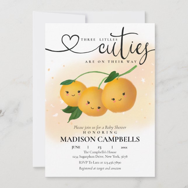 Drei kleine Süssen sind unterwegs Einladung (Vorderseite)