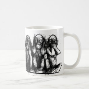 Drei kluge Affe-Skizze-Tasse Kaffeetasse