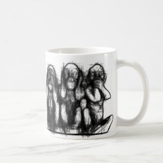 Drei kluge Affe-Skizze-Tasse Kaffeetasse