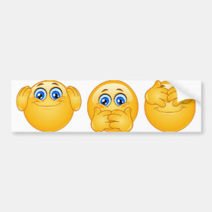 drei kluge Emojis Autoaufkleber