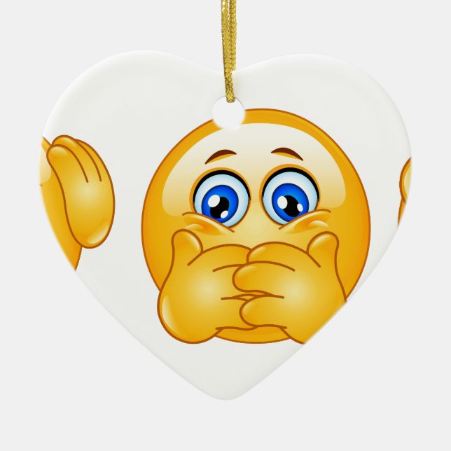 drei kluge Emojis Keramik Ornament (Vorne)