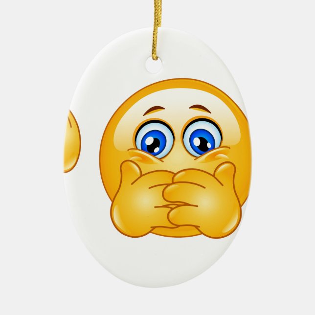 drei kluge Emojis Keramikornament (Vorne)