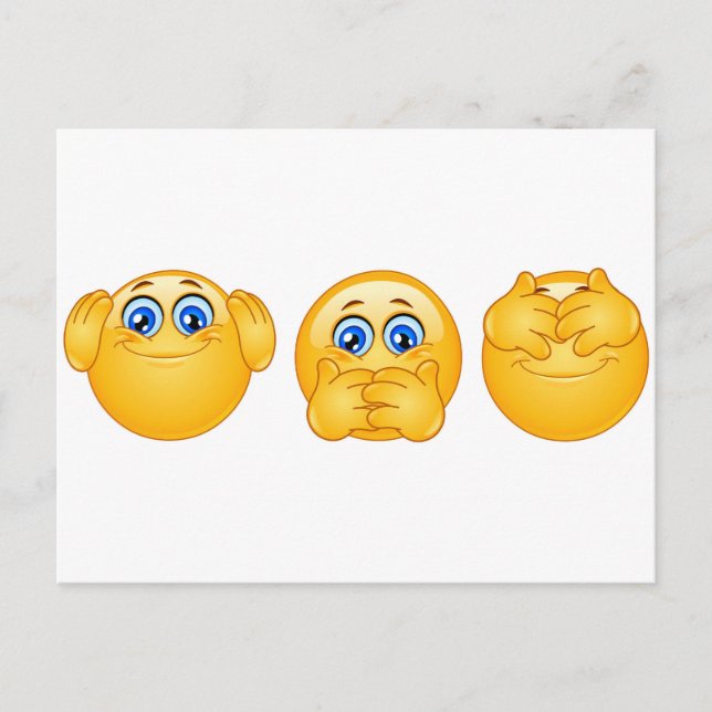 drei kluge Emojis Postkarte (Vorderseite)