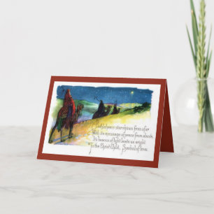 Drei kluge Männer folgen dem Stern nach Bethlehem Feiertagskarte