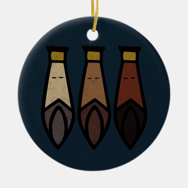 Drei kluge Männer. Los Tres Reyes Magos Keramik Ornament (Vorne)