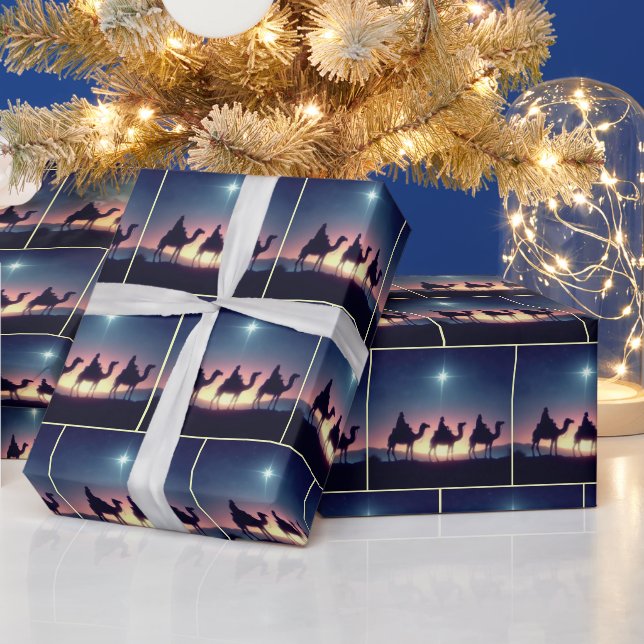 Drei kluge Männer nach einem Stern Geschenkpapier (Feiertage)