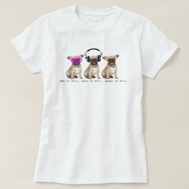 Drei kluge Stier-Hunde T-Shirt (Design vorne)
