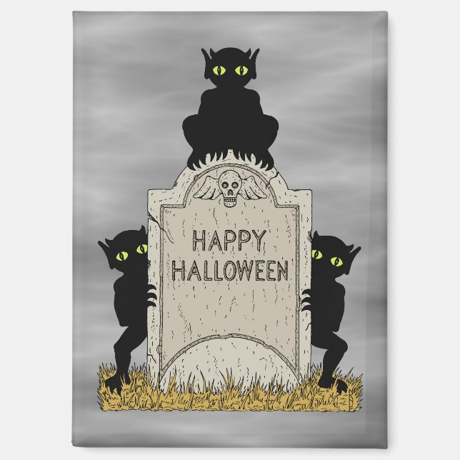 Drei Kobolde Frohes Halloween Magnet (Vorderseite)