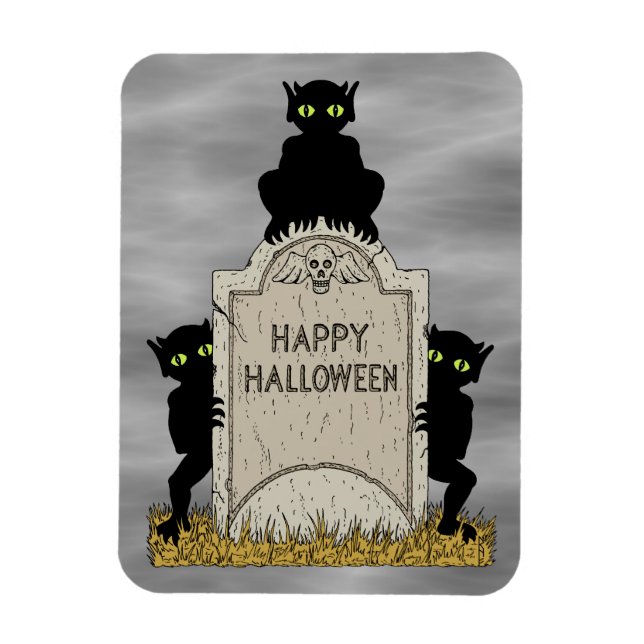 Drei Kobolde Frohes Halloween Magnet (Vertikal)