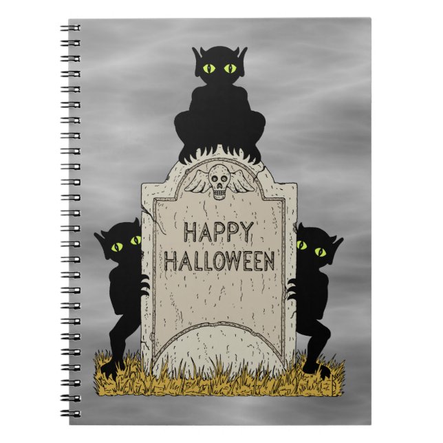 Drei Kobolde Frohes Halloween Notizblock (Vorderseite)