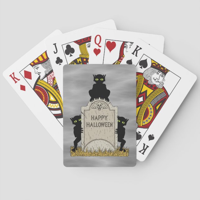 Drei Kobolde Frohes Halloween Spielkarten (Rückseite)