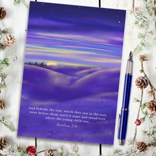 Drei Könige Aquarell Religiöses Budget Feiertagspostkarte (Three wise men watercolor bible quote religious Christmas holiday postcard )
