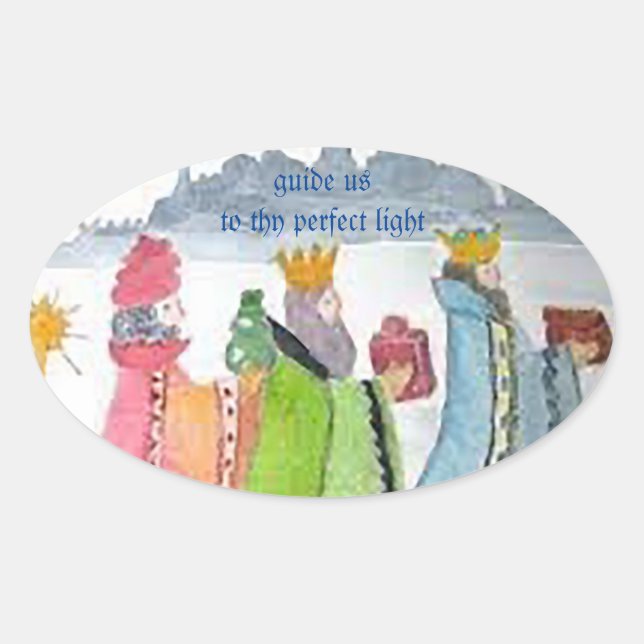 Drei Könige Ovaler Aufkleber (Vorderseite)