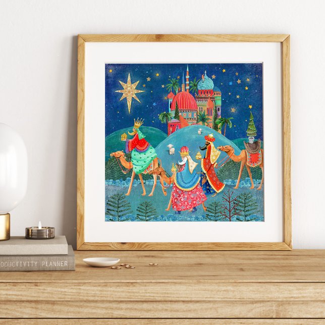 Drei Könige | Weihnachtsfeiertag | Poster (Cute Three Wise Men Christmas Poster)