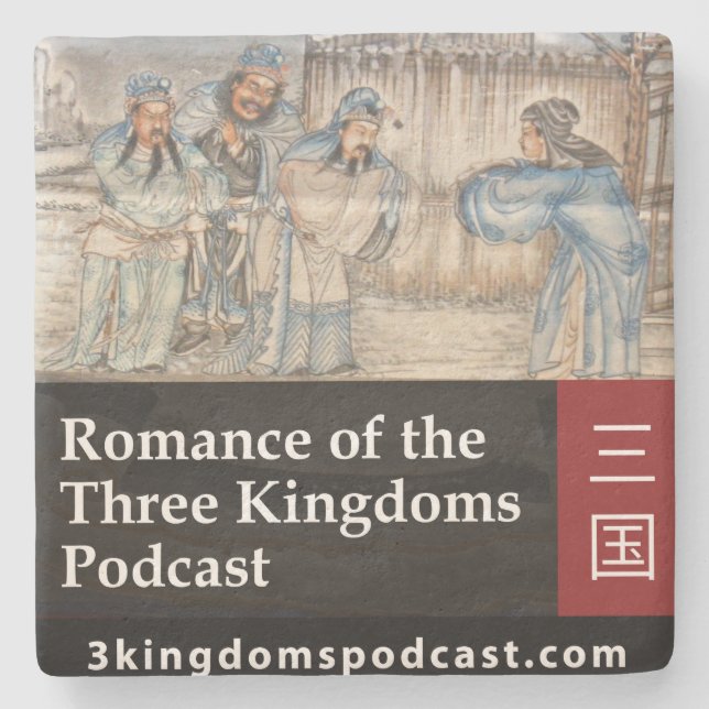 Drei Königreichepodcast-Kalkstein-Untersetzer Steinuntersetzer (Vorderseite)