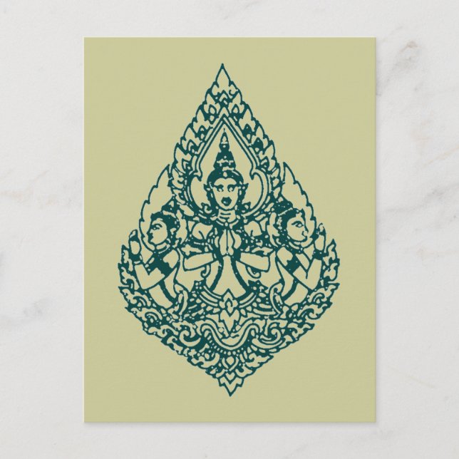 DREI KOPF BUDDHA PRAYING LAO, THAI & CAMBODA POSTKARTE (Vorderseite)