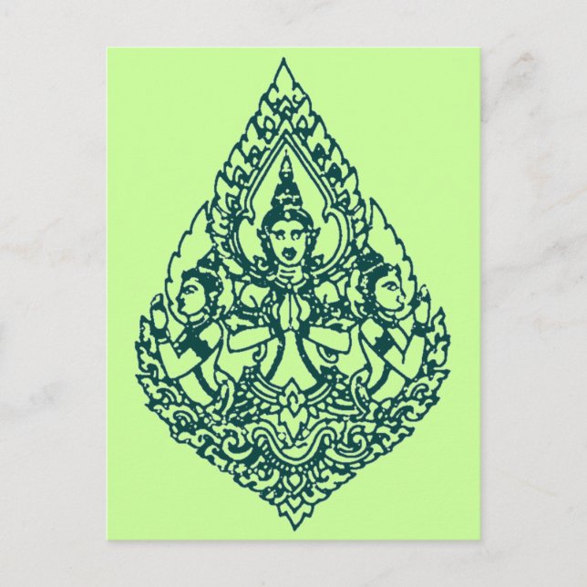 DREI KOPF BUDDHA PRAYING LAO, THAI & CAMBODA POSTKARTE (Vorderseite)