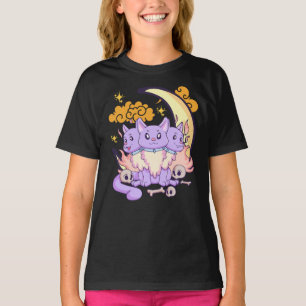 Drei-Kopf Cat Goth Magical Emo T-Shirt