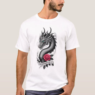 Drei-Köpfiger-Hydra-Drache Grafik Detailliert Schw T-Shirt