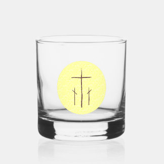 Drei Kreuze auf Calvary Gelb Whiskyglas