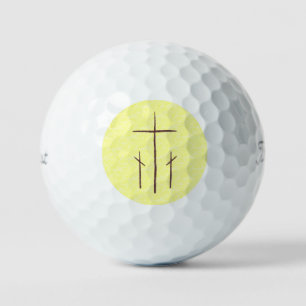 Drei Kreuze auf Golgatha Golfball