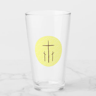 Drei Kreuze auf Golgota Gelb Trinken Glas