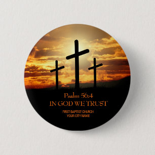 Drei Kreuze Christliche Kirche Button