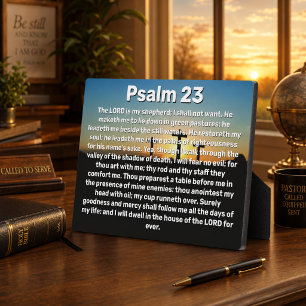 Drei Kreuze Psalm 23 Sonnenuntergang Bibelvers Fotoplatte