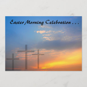 Drei Kreuze und Sonnenaufgang Einladung