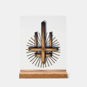 Drei Kreuze Vintage Gravur Faith Tee (1) Acrylschild