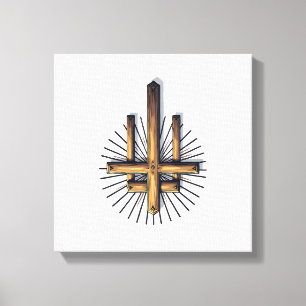 Drei Kreuze Vintage Gravur Faith Tee (1) Leinwanddruck