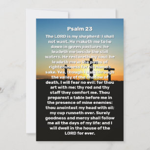 Drei Kreuzungen Psalm 23 Sonnenuntergang Feier des Einladung