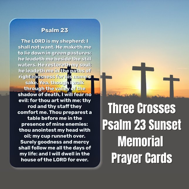 Drei Kreuzungen Psalm 23 Sunset Memorial Prayer Ca Visitenkarte (Von Creator hochgeladen)