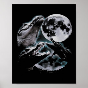 Drei Krokodile Mond Funny 3 Alligator Toter Mond Poster