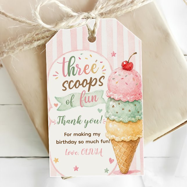 Drei Kugeln Spaß 3. Geburtstagsfeier  Geschenkanhänger (Von Creator hochgeladen)