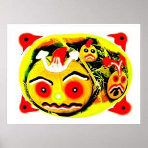 Drei Kürbis beängstigende Kunst Poster